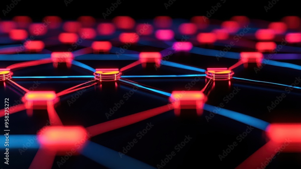 Poster digital map with points marking important internet information, internet points information, digital