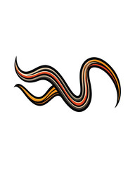 create a minimalist continuous line drawing that represents a flowing river.