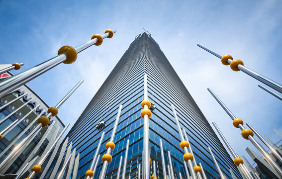 KUALA LUMPUR, MALAYSIA - NOV 08, 2023 :Tun Razak Exchange building exterior. The Tun Razak Exchange development by 1MDB in the heart of Kuala Lumpur for international finance and business