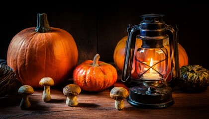 Halloween Properties on Old Vintage Desk for Halloween Background