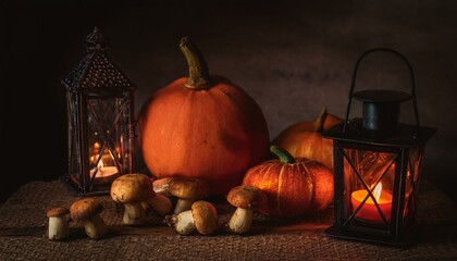 Halloween Properties on Old Vintage Desk for Halloween Background