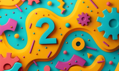 Seasonal sales background with percent discount pattern. 3D. 