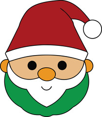 Elegant line art of Santa Claus face showcasing minimalistic holiday charm

