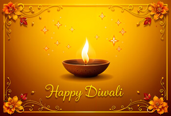 Happy diwali banner design. Deepavali poster design social media post