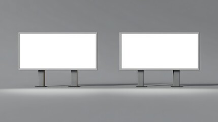 Fototapeta premium Two Blank White Screens Mockup