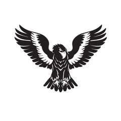 Fototapeta premium Eagle in cartoon, doodle style . Image for t-shirt, web, mobile apps and ui. Isolated 2d vector illustration in logo, icon, sketch style, Eps 10, black and white. AI Generative