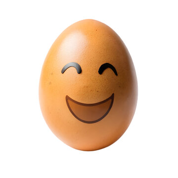 egg with emoji drawing isolated on transparent background