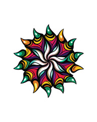 Design a playful abstract pattern with various shapes, colors and textures.