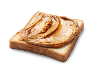 Delicious sandwich with peanut butter isolated white