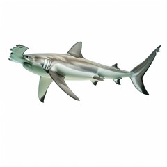Fototapeta premium Hammerhead shark gliding isolated
