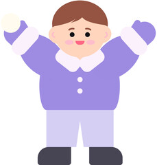 눈오는 겨울날의 어린이들