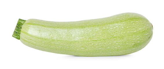 One fresh ripe zucchini isolated on white