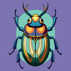 macro vector ilustartion of beetle insect 
