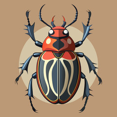 macro vector ilustartion of beetle insect 