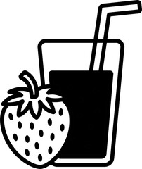 strawberry juice icon vector design template simple and clean