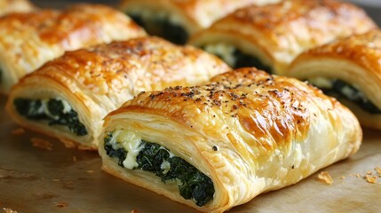 Artfully Crafted Spinach and Cheese Stuffed Pastry Delight