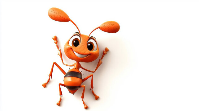 clipart cartoon funny ant on white background