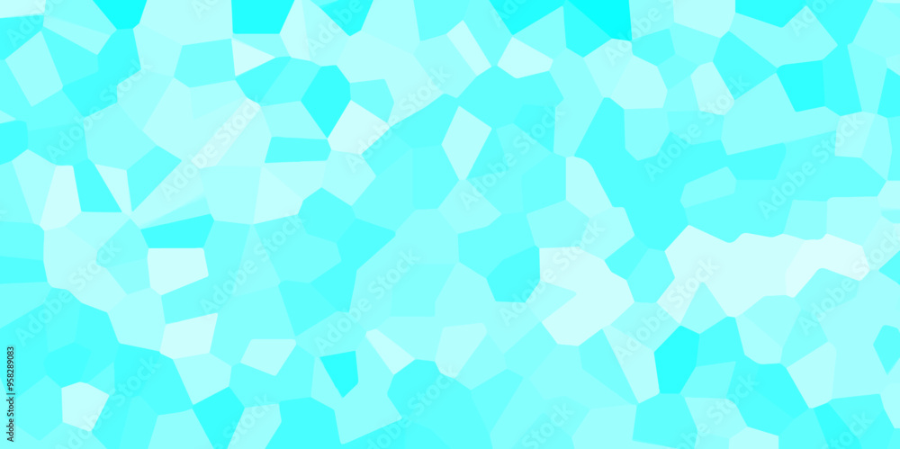 Aufkleber abstract light blue color broken stained glass background design. geometric polygonal background wit