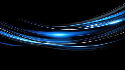 Elegant blue digital waves on black background