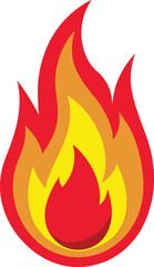 A bold flame icon symbolizing heat and power in a striking minimalist style
