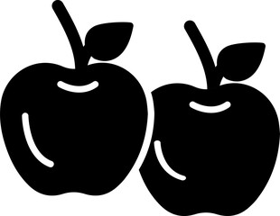Apple Black Color Vector Illustration