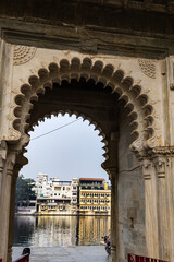 Obraz premium historical artistic entrance gate architecture at morning from different angle