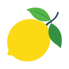 Lemon Fruit illustration -  lemon with a leaf Vector  