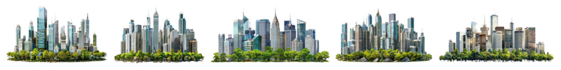 Obraz premium Modern city png cut out element set