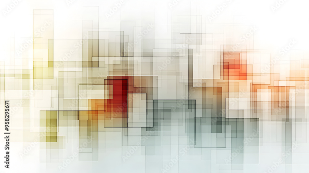 Poster abstract geometric shapes create a vibrant and dynamic composition with warm and cool colors blendin