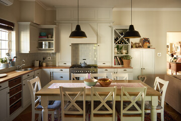 Comfortable country style kitchen in a rustic home