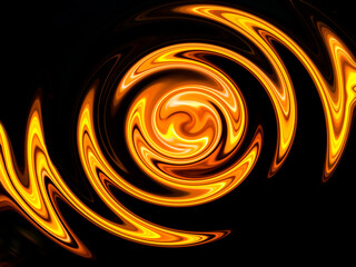 The abstract background shows a dynamic flowing vortex of fire with luxurious golden colors and lines evoking a sense of energy, power, warmth, and transformation, making this image perfect for themes