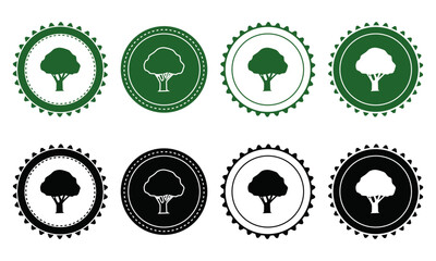 Ecology icon set. Ecology Stamps. Environment, sustainability, nature, recycle, renewable energy; electric bike, eco-friendly, forest, wind power, green symbol. Solid icons vector collection.