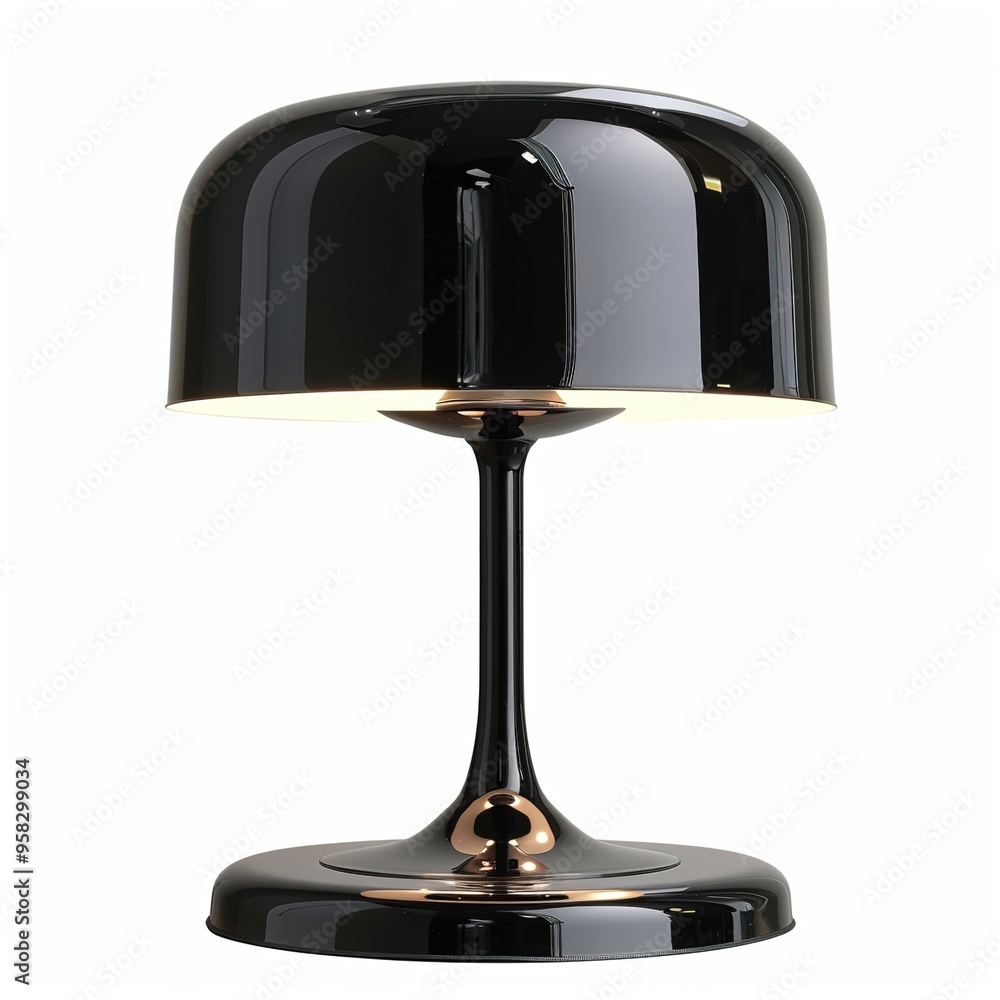 Wall mural black table lamp on transparency background