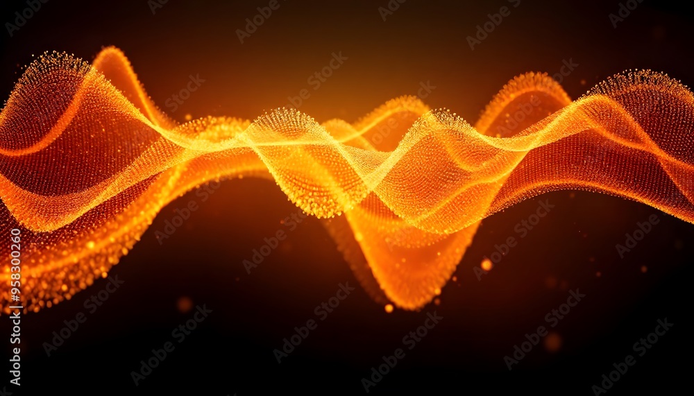 Wall mural glowing waves and background