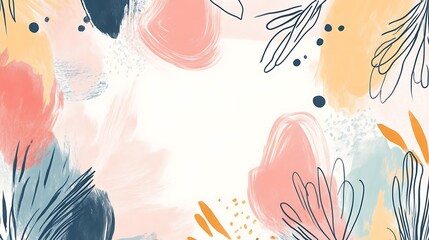 Naklejka premium Abstract Watercolor Background with Pink and Blue Strokes