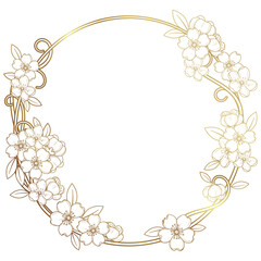 Vintage Elegant Golden Circle Flower Frame  