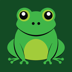 Solid color Green Frog animal design