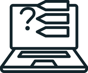 Online survey being filled on laptop computer screen
