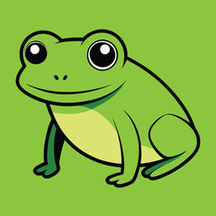 Solid color Green Frog animal design