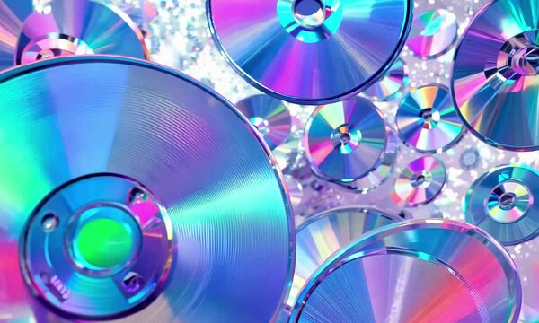 CDs fly in holographic space.