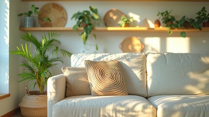 Cozy Living Room with Sunlight