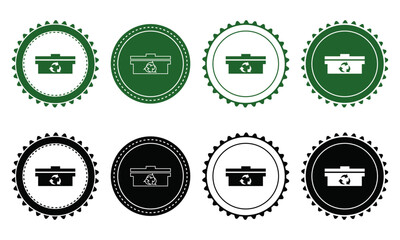 Ecology icon set. Ecology Stamps. Environment, sustainability, nature, recycle, renewable energy; electric bike, eco-friendly, forest, wind power, green symbol. Solid icons vector collection.