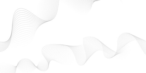 White wave curve lines banner background design. Abstract soft wave lines dynamic flowing gray light isolated background. Vector Illustration of the gray pattern of lines. Black stripes on white.