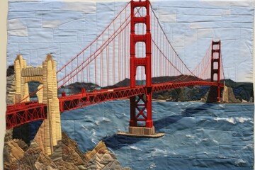 The golden gate bridge craft architecture creativity. © Rawpixel.com