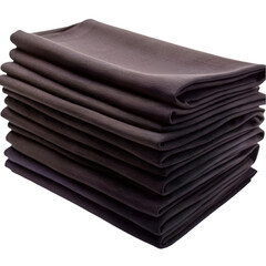 stack of black cloth isolated on transparent background