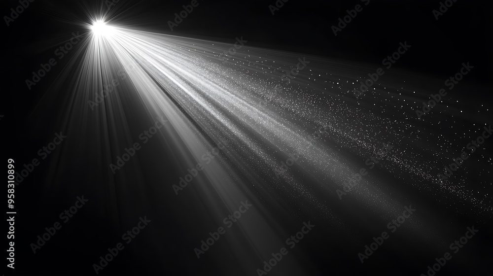 Poster Light Beam on Black Background