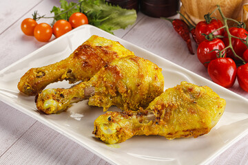 Roasted Chicken leg drumsticks with curry sauce