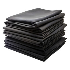 stack of black cloth isolated on transparent background