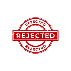 Rejected Stamp. Red Rejected Rubber Grunge Stamp Seal Vector Illustration.