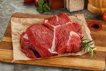 Raw beef meat piece for cooking